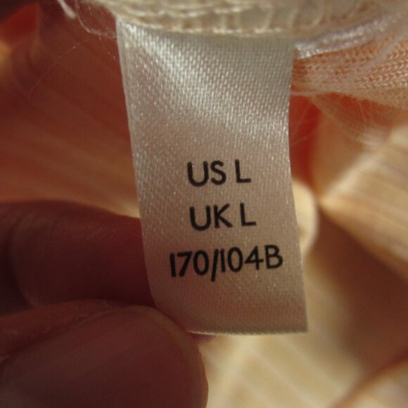 ANTHROPOLOGIE Top Women Size Large Peach Ribbed‎ Knit Puff Shoulder Long Sleeve - Picture 8 of 13